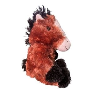 Goffa International 15" Brown Horse Plush W/ Black Mane Soft Stuffed Animal